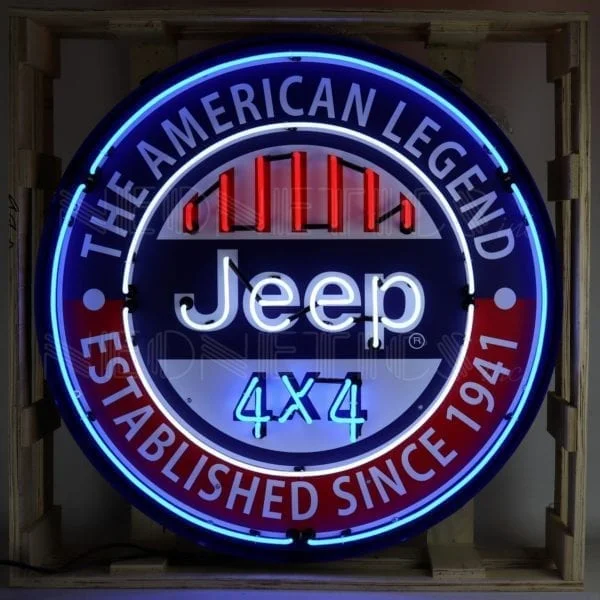 China suppliers drop shipping custom neon lights sign advertising wall custom neon clock Jeep glass neon wall clock