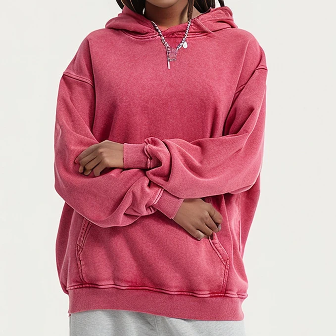 Plus Size 420gsm Heavyweight Custom Oversized Men Acid Wash Hoodies Vintage Plain Hoodies