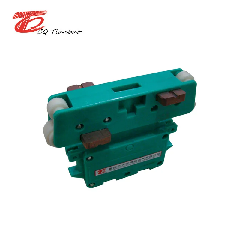 Insulated conductor rail system current collector for cranes