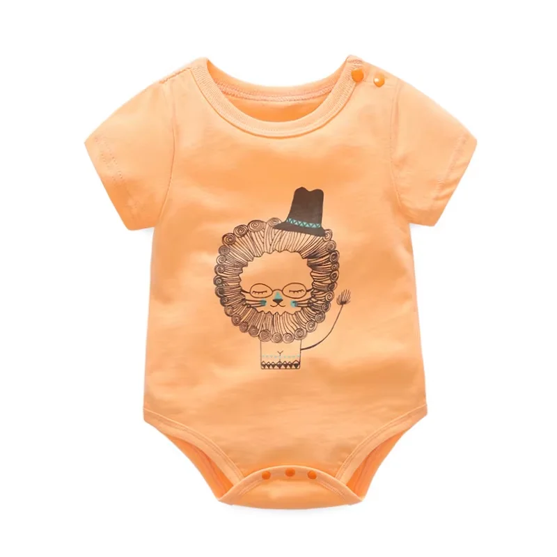 Custom infant clothes short sleeve baby boy girl jumpsuit cotton solid summer rompers for newborn babies