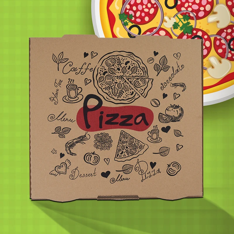 Wholesale custom corrugated pizza box greaseproof paper box product packaging box
