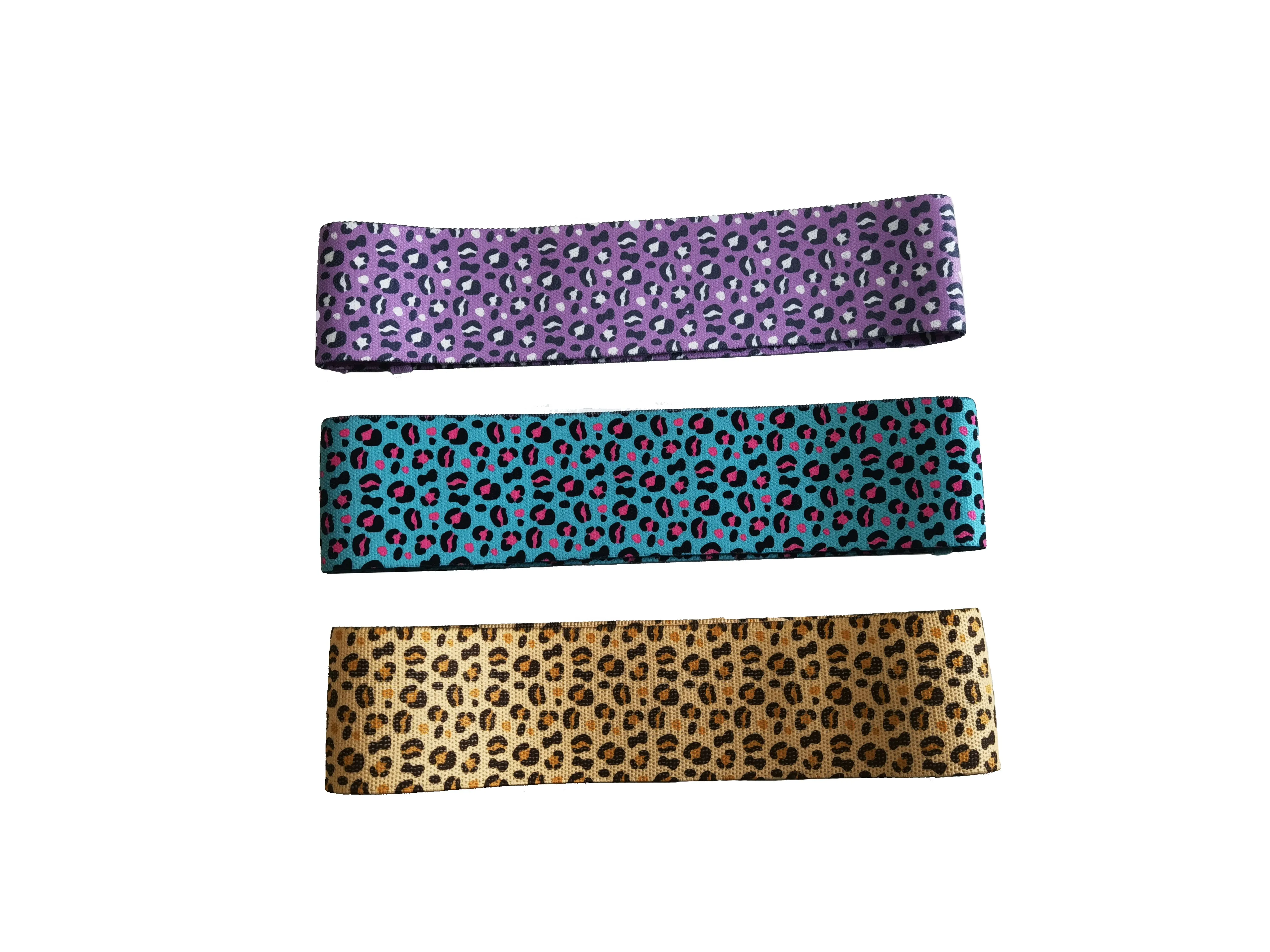 
MULTI-ELASTICITY Leopard Print Yoga Gym Exercise fitness squat Polyester cotton latex silk Non Slip Hip Circle Resistance Bands 