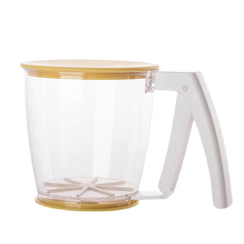 Newly Simpel Style Handle Round Cup Flour Sieve With Pressing Mesh Sifter Bakest Baking Tools