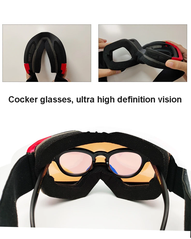 Snow Skiing Goggles Double Layer Lens Ski snowboard goggles 180 Angle Wide Vision Anti-fog Ski Glasses