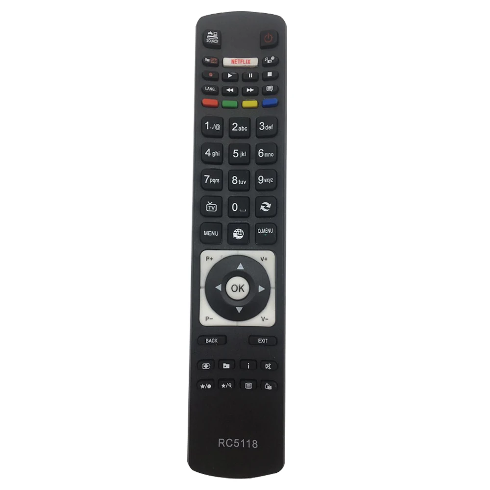 New Replacement Remote Control RC5118  For JVC Hitachi Bush Telefunken TV with Big Netflix Button