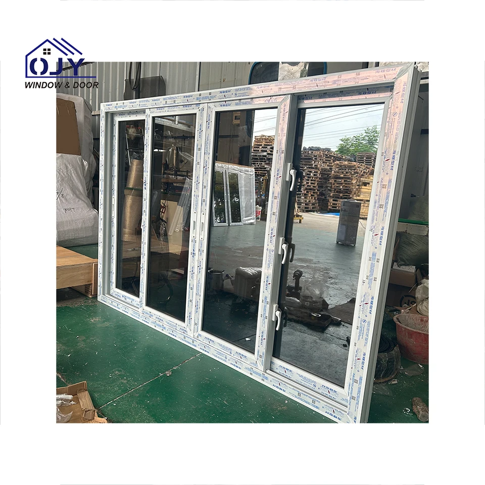 Factory New High Security sliding window Small Size Horizontal Plastic window Double Glazing Pvc windows