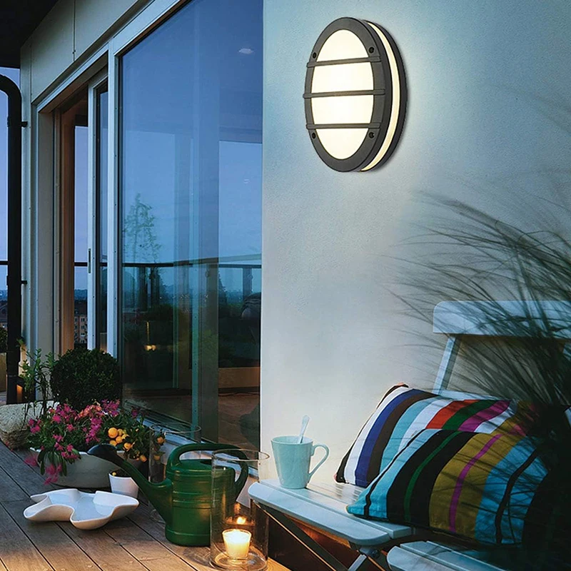 aluminum material oval shape E27 LED 24W outdoor wall lamp surfaced mounted bulkhead led wall light