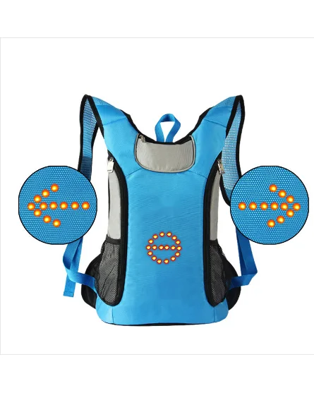 Premium Remote Control LED Light Turn Signal Bike Bags Cycling Hiking Back Packs Outdoor Night Safety Backpack Bag