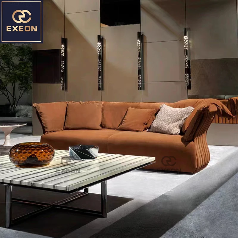 Source Italy Light Luxury Modern leather Sofa Combination High-end Hotel Negotiation Area Sofa Combination