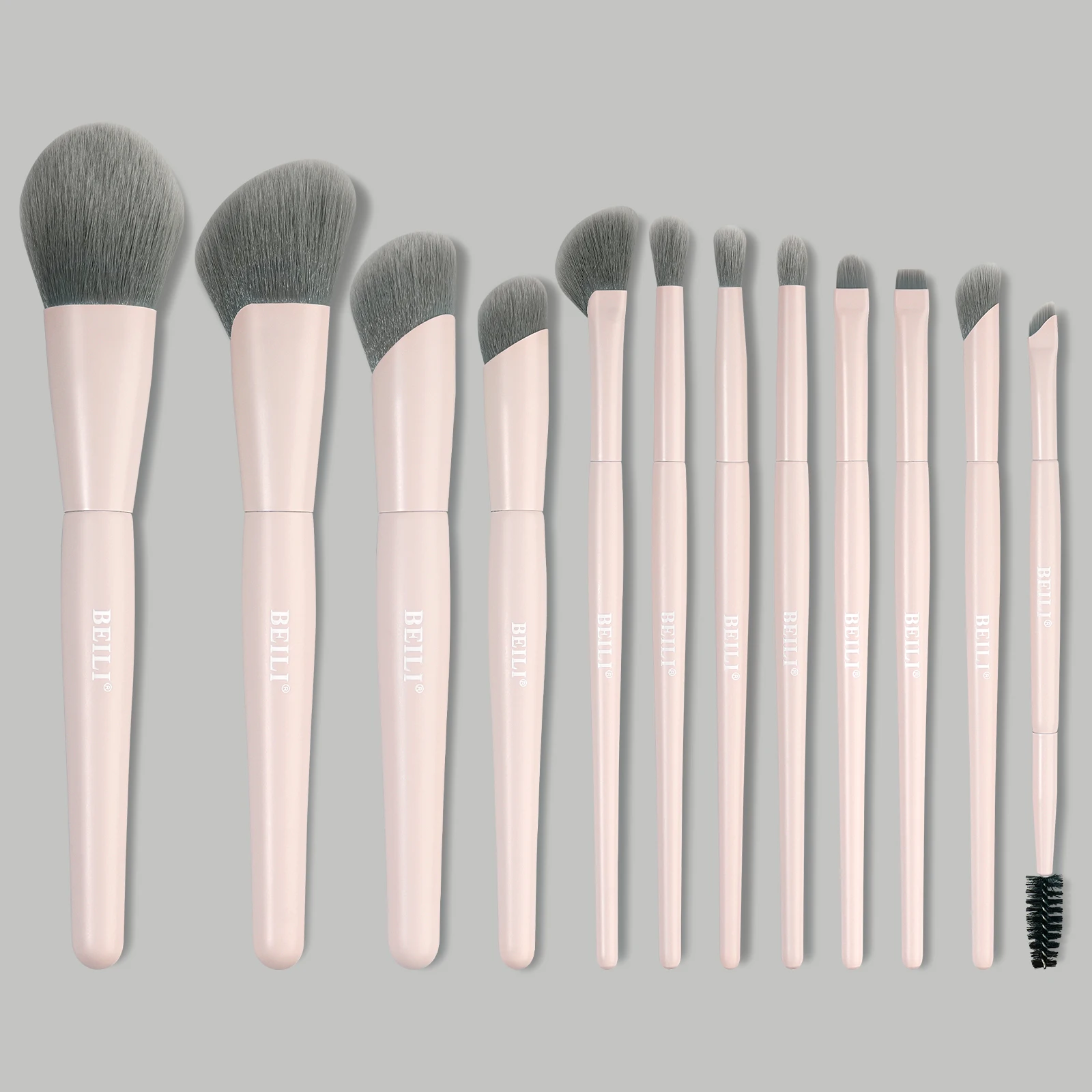 New Arrival 12pcs Matte Pink Vegan Hair Makeup Brush Set Professional Eye Face Make up Brushes Customised Luxury Quality