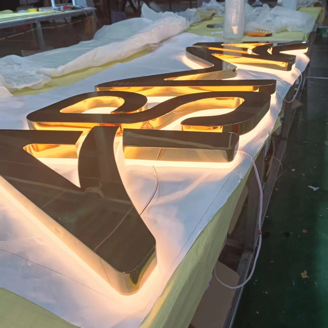 3d led stainless steel backlit channel letters sign light wall logo signage sign custom 3d led letter sign