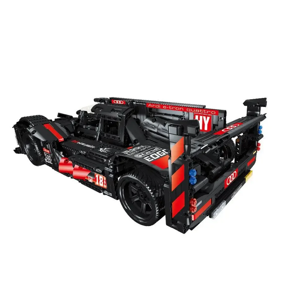 Plastic Blocks Hi Tech Vehicle Model Super Race Car R18 Building Bricks Educational Toy Boy Gifts Kids Toys for Children Present
