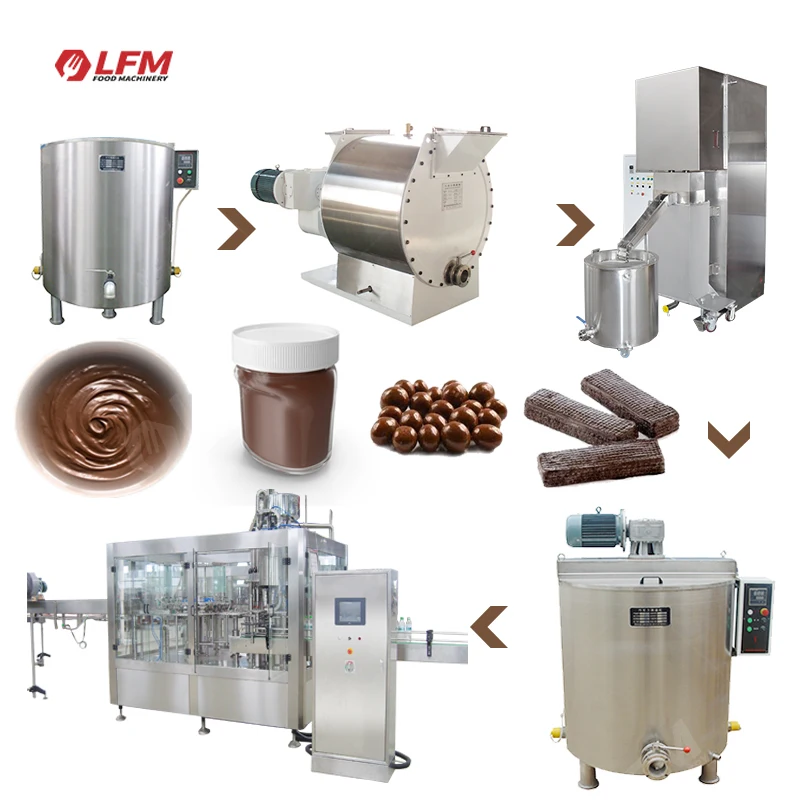 Automatic Oatmeal Chocolate Making Machine Video Chocolate Spread Production Line Of  Longer