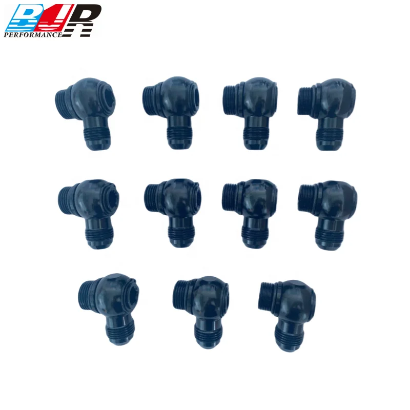 BJR Racing Parts Aluminum Fuel Hose Banjo Fittings AN6 AN8 AN10 To AN10 ORB Adapter