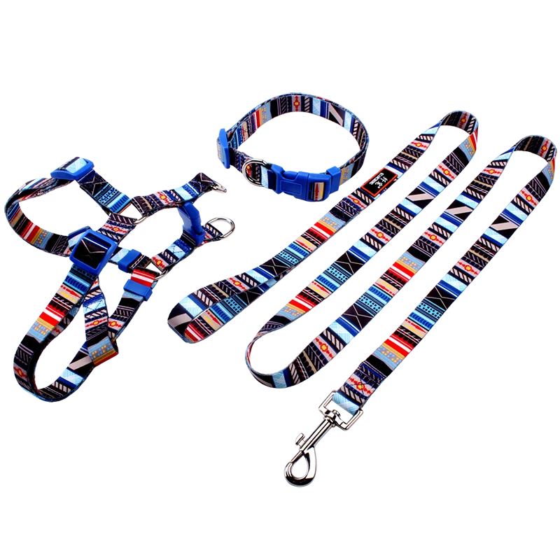 2023 Pet Kit Accessories Sublimation Custom Branded Print Dog Strap Harness Leash And Collar Set Dog Harness Manufacturers Uk