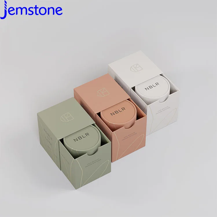 Custom Logo 2 Piece Paper Cardboard Rigid Candle Storage Gift Set Small Tube Box Candle Paper Packaging For Candles