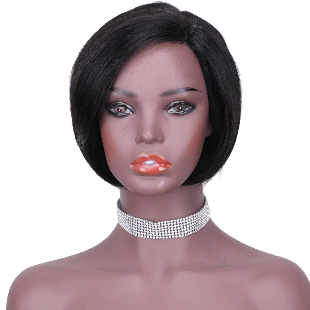 Wholesale short hairstyles human hair wig bob straight body wave bob wig non lace human hair wig for black women