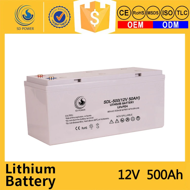 Hot sale long life rechargeable  li ion lithium  12v 500ah 1000ah lifepo4 battery  for solar system