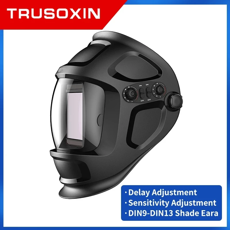 Solar Auto Dimming Electric True Color Welding Mask Helmet Welder Cap Welding Cap Protection Piece Large Window
