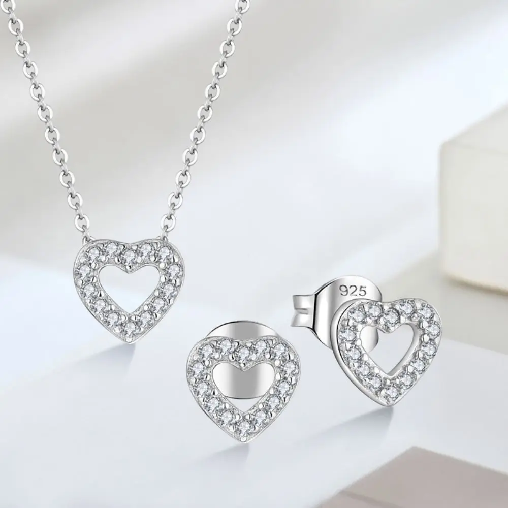 Heart Necklace Earring Jewelry Style China Wholesale 925 Silver Women Jewelry Set