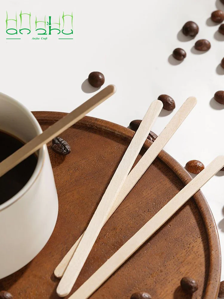 Wood Coffee Stir Sticks Individually Wrapped Bamboo Disposable Coffee Stir Sticks Eco-Friendly