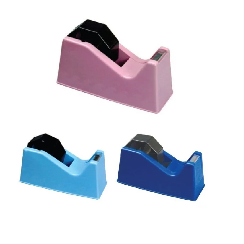 China manufacturer manual tape cutter blue red plastic tape dispenser for office
