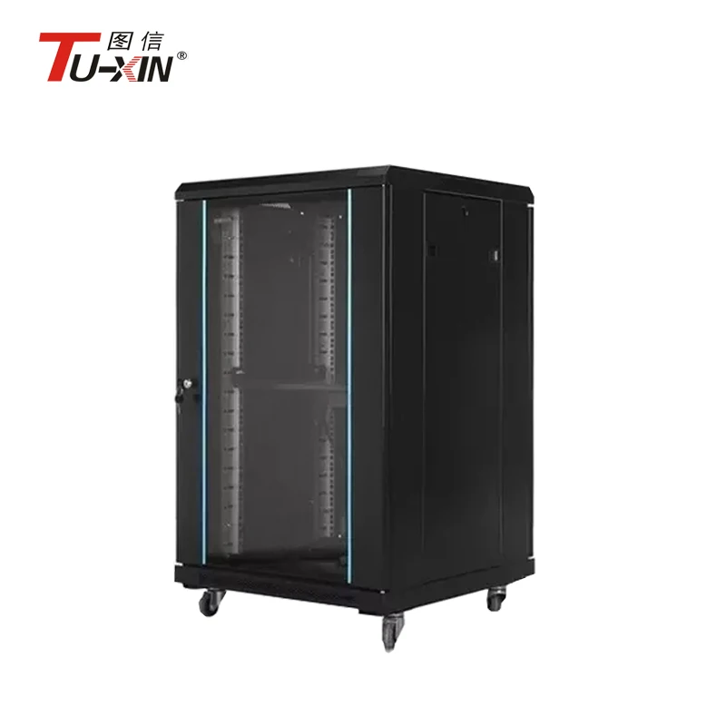 OEM high Quality tempered glass door data center  for school/office/building with 19' 42u server rack cabinet