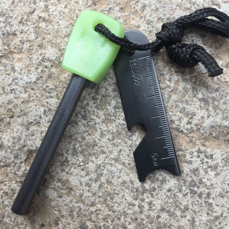 Wholesale fire starter paracord outdoor ferro rod fire starter black flint stone fire starter