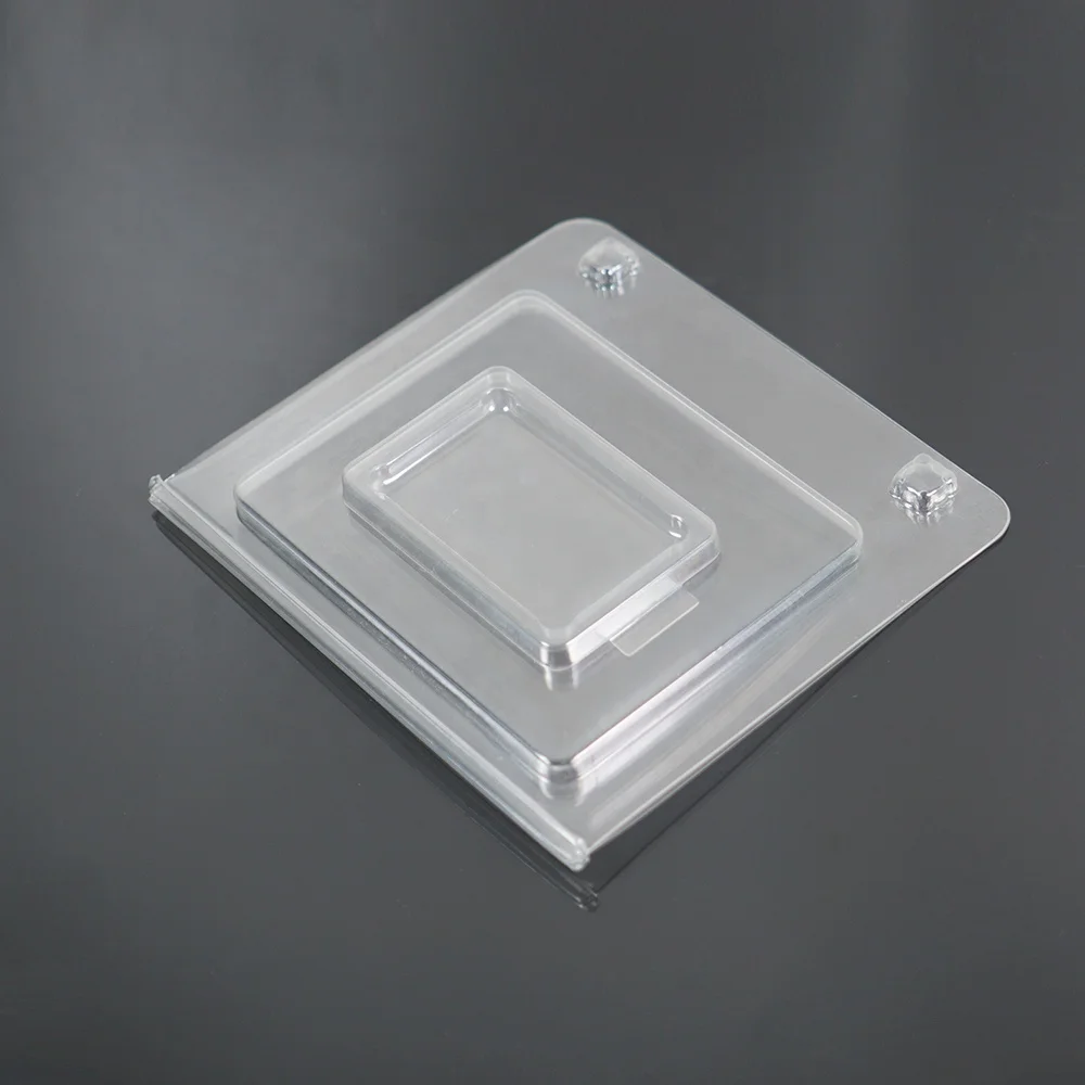 Customized Clear Cheap PET Folding Blister Clamshell Packaging Cards For Usb Flash Drive