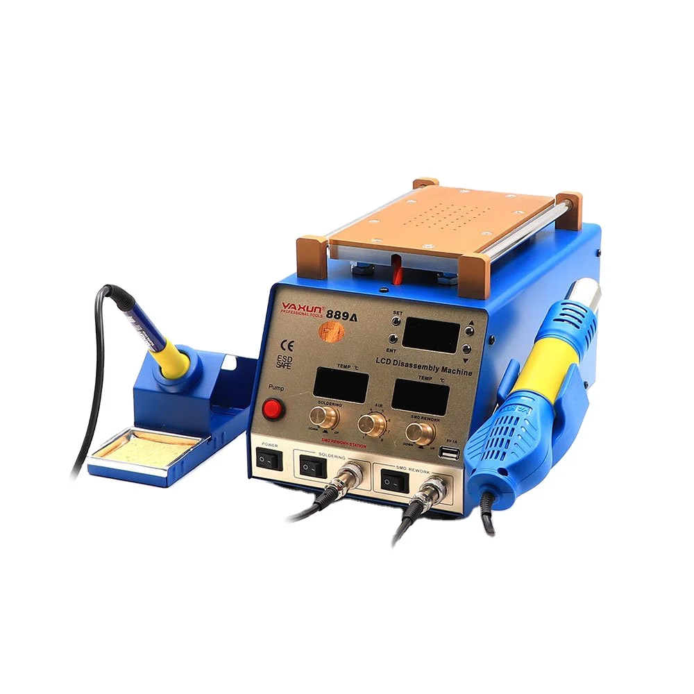 YAXUN YX889A Mobile Phone Repair 3 in 1 Combination Rework Station With Separator , Hot Air ,Soldering Iron ,LCD Touch Separator