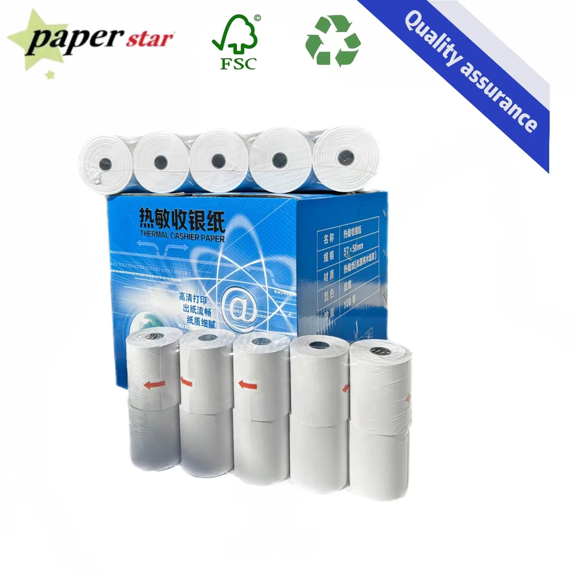 Singapore supermarket catering popular thermal paper 80*80 57*40 support customized personality logo