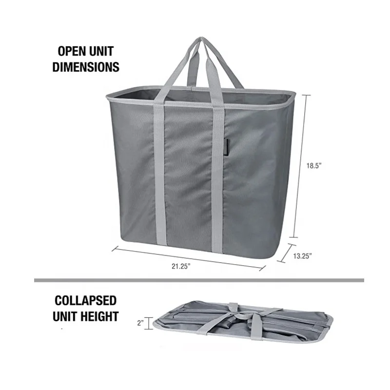 Portable Shopping Shoulder Tote Bag Oxford Large Capacity Foldable Laundry Tote Bag Sundries Storage Basket With Handle