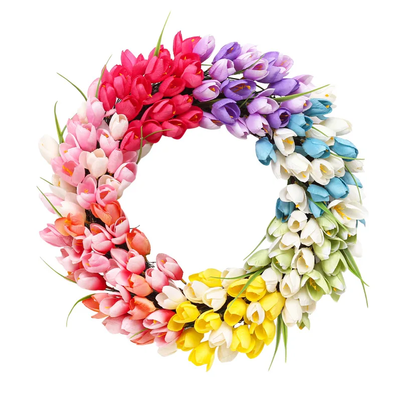 Front Door Home Wedding Decor Handcrafted Flores Tulip Hydrangea Wreath Artificial Flower Flowers For Decoration Wedding