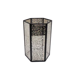 New style home decor square glass and gold lantern candle holder