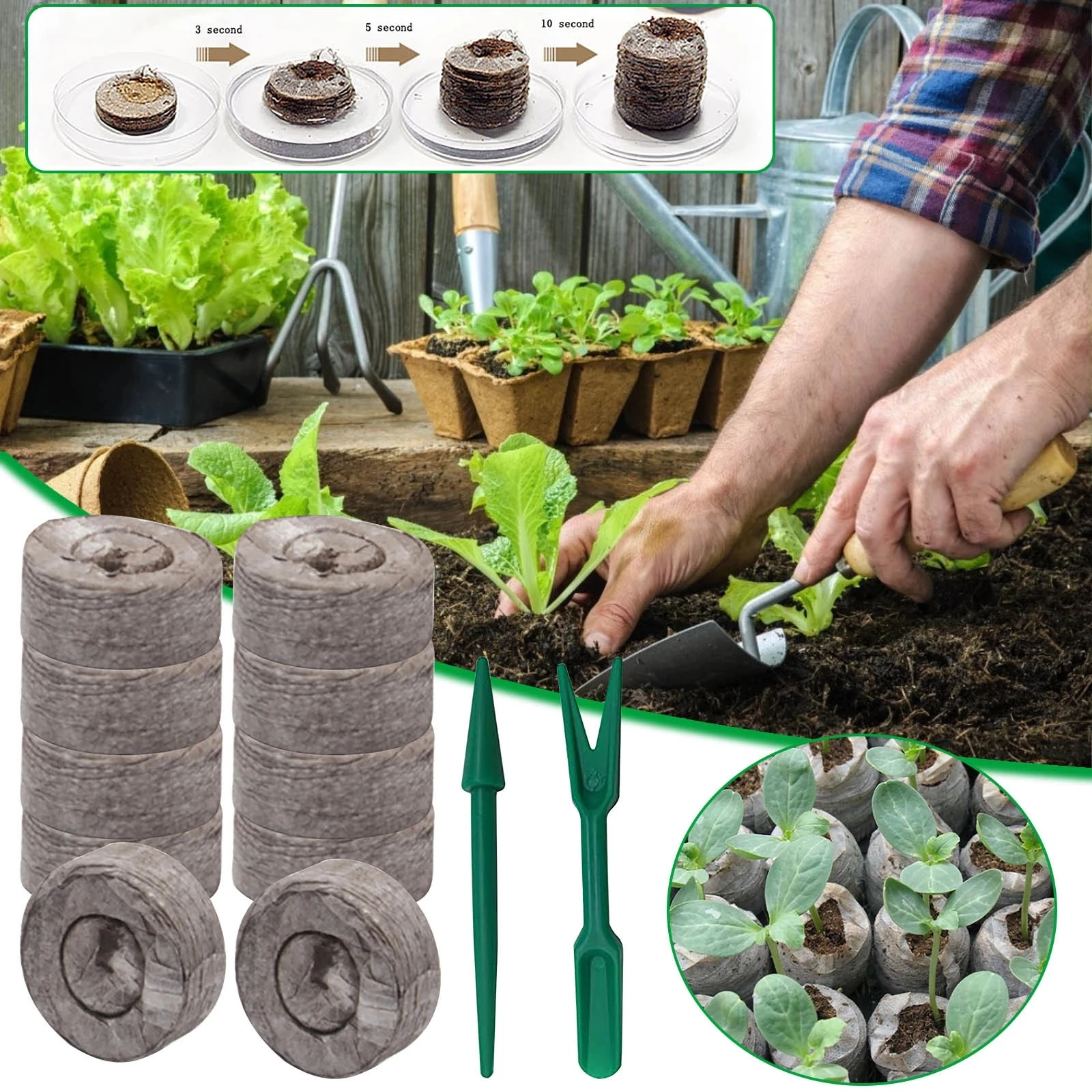 20 шт. кокосовые волокна вилки оптовая продажа койра гранулы кокосовый торф гранул для выращивания растений