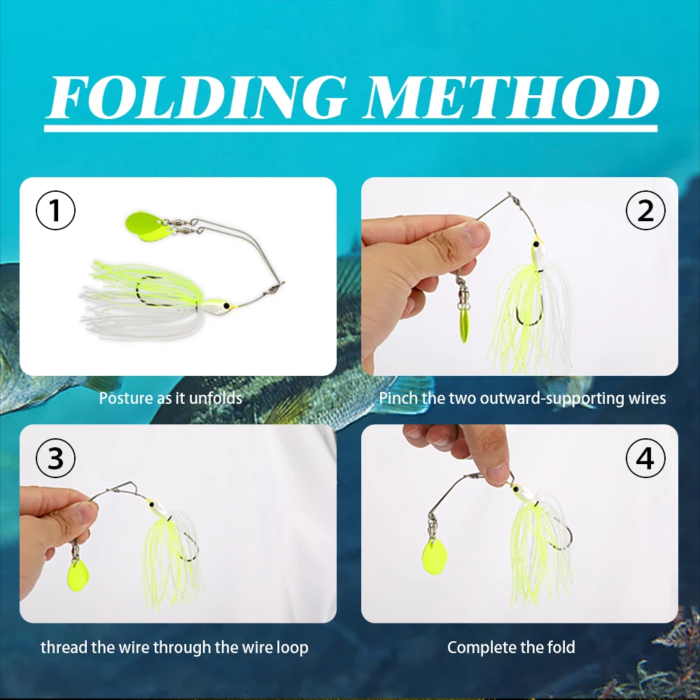 5g/7g Buzzbait Hybrid Weedless Blade Lure SpinnerBait Silicone Stripe Skirts Spinner Bait Jigs with Mustad Hook