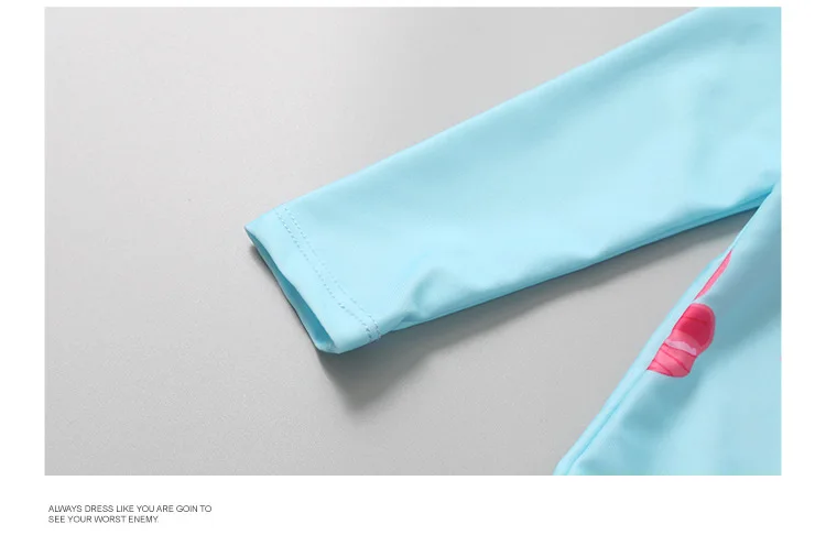 New Fashion Girl Child Swimwear One Piece Swimsuit Designer Soft Warm Long Sleeve Swimsuit for Children