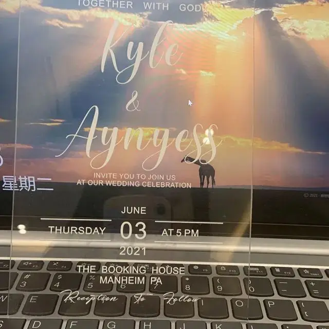 Chinese Factory Professional Card Custom Acrylic PVC Transparent Wedding Invitation Card