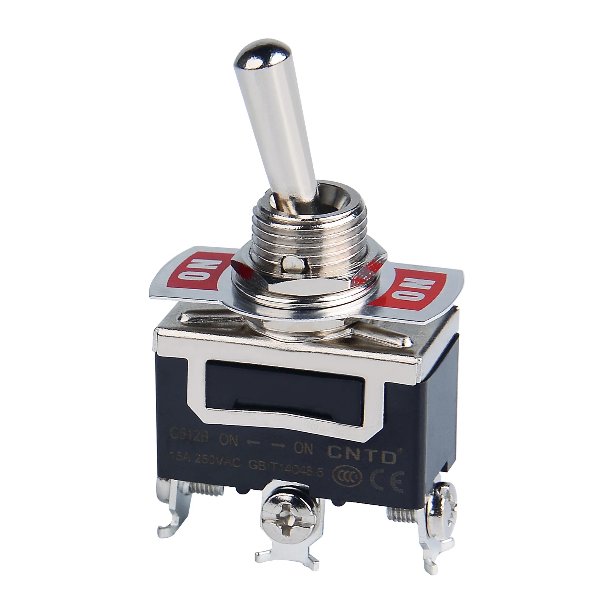 CNTD Single Pole Single Throw Self-locking Tab Terminal C511A 15A 250V ON-OFF Toggle Switch