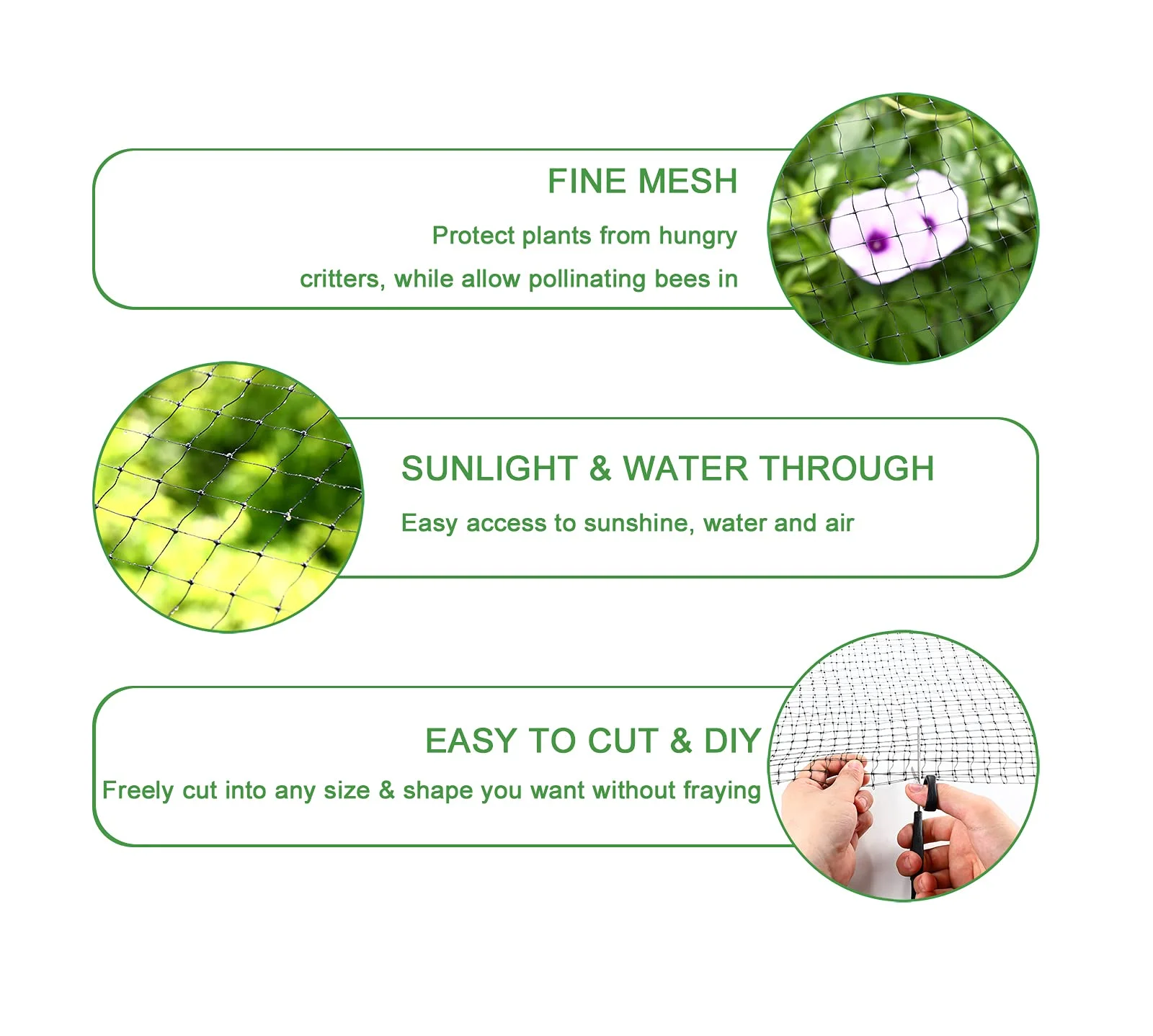Heavy Duty Plastic Anti Bird Cage Garden Pond Production Netting Plant Mesh Fruit Trees Netting Vineyard Vegetables Flowers