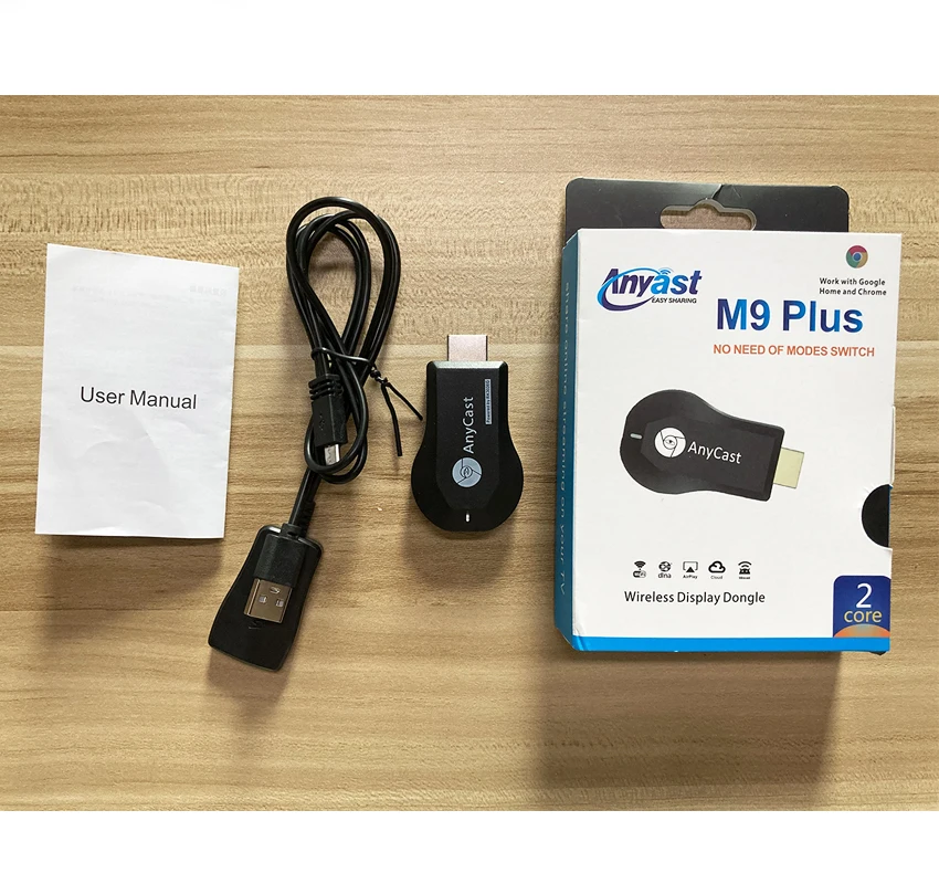  Заводская цена Anycast M9 Plus TV Dongle Wifi дисплей Miracast USB MP4 2 ГБ/за Файл 5 В DC/AC 1920x1080