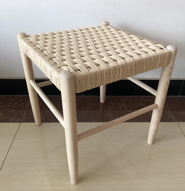 Nordic Bedroom Outdoor Cord Wooden Living Room Paper Rope Stool