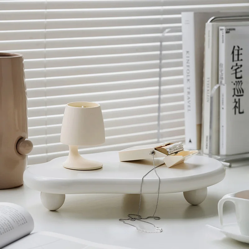 Белый и черный деревянный поднос облачной формы для подарка, декоративный поднос для ароматерапии