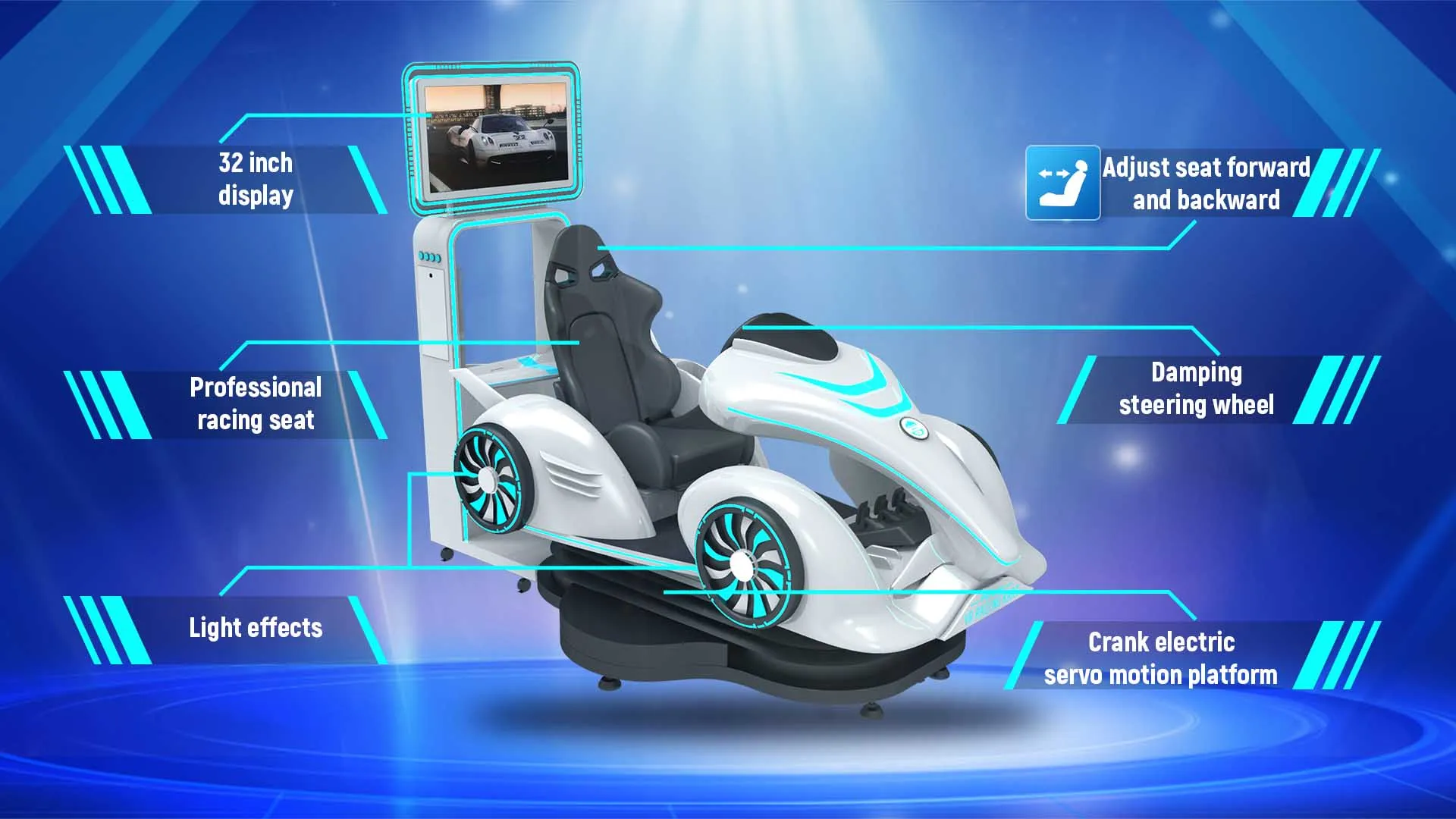 High Profit 9D VR Racing Car Simulator  Interactive Electric Platform Games with Steel Material  Interactive Car Racing Game