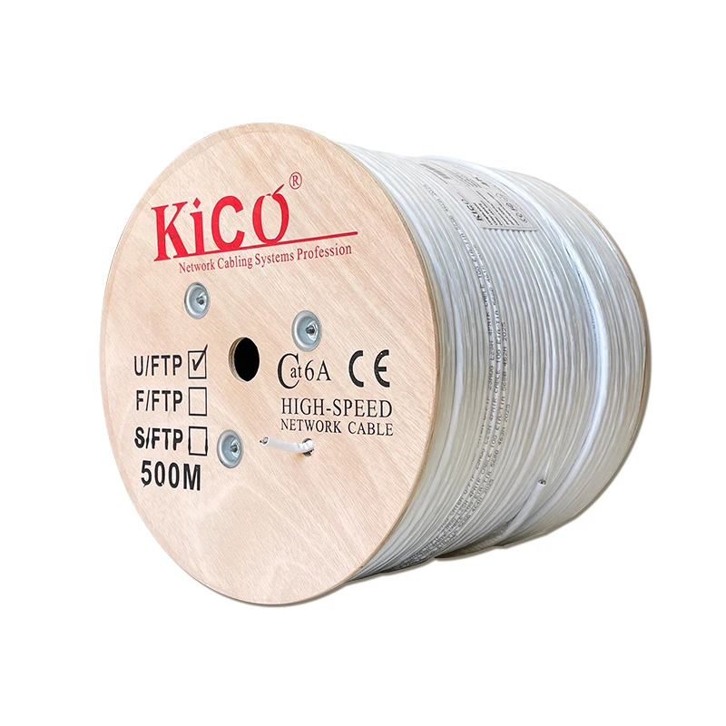 KICO High Speed LZSH 10G Indoor Ethernet Cat6a Network Lan Cable U/FTP cca 23AWG 500m Low Price cable Manufacturer