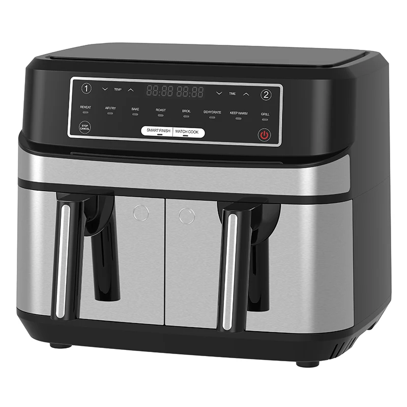 9L black air fryer double 10L 8L large roaster oven with visible window dual basket fryer machine new kitchen appliances