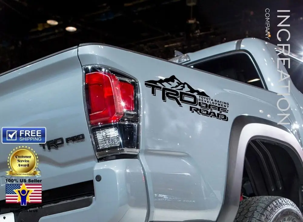 2 шт./пара TRD TYT Tacoma Tundra Виниловая наклейка для внедорожника 4x4 Заводская на