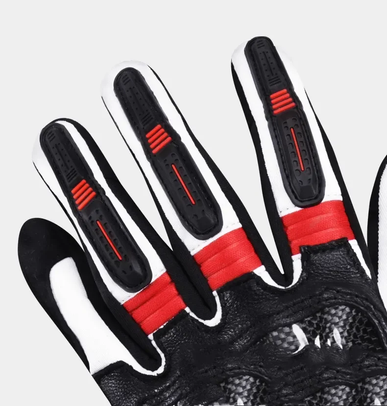 Motorcycle Leather Carbon Fiber Full finger Breathable Motorcycle Gloves