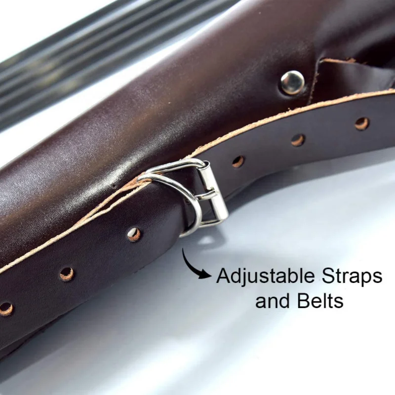 Multifunctional Leather Arrow Holder Waist Belt Quiver Bag Portable Back Arrow Quiver For Outdoor Hunting Archery Sports