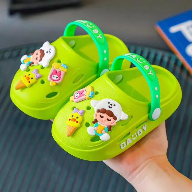 Fashion Boys Girls Summer Kids Beach Garden Shoes Outside Slides Baby Toddler Pvc Non-slip Indoor Sandals